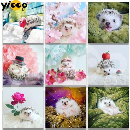 Full Square/Round Diamond Painting Embroidery Hedgehog Life Mosaic Cross Stitch Rhinestone Home Decor Gift TA09