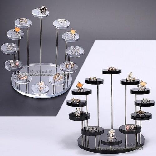 Fashion Multi-Layer Acrylic Ring Display Rack Earring Holder Pendant Gemstone Showcase Jewelry Display Stand Desktop