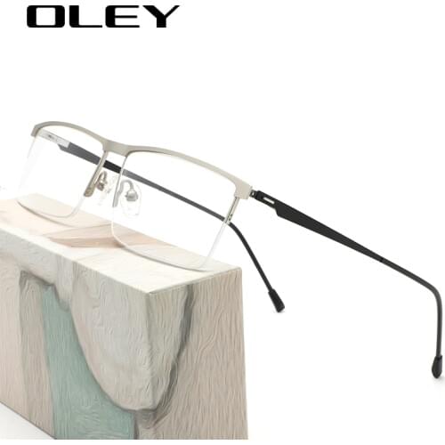 OLEY Men Titanium Alloy Glasses Frame Fashion Male Business Style Ultralight Eye Myopia Hyperopia Presbyopia Eyeglasses Y7715