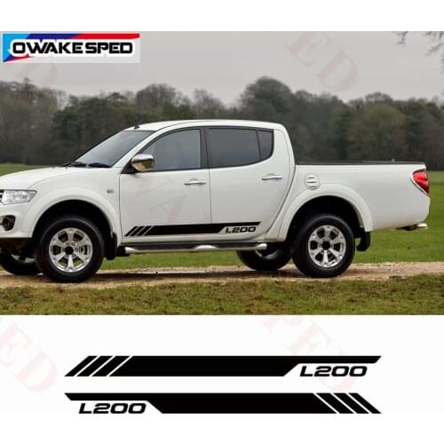 Car Door Side Skirt Sticker For Mitsubishi L200 Triton Off Road Pickup Trunk Decor Stripes Auto Body Accessories Sport Decals