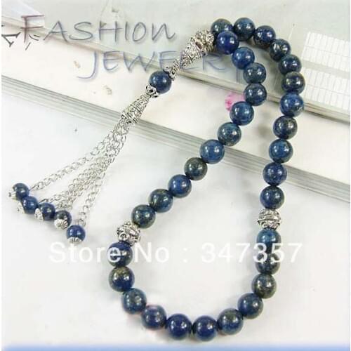 Natural 33 Lapis Lazuli beads Prayer beads Islamic Muslim Tasbih Allah free shipping