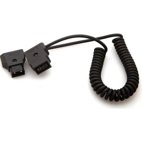 New Coiled D-TAP 2 Pin Male to Female Extension Spring Power Cable for DSLR Rig V-lock Anton Battery