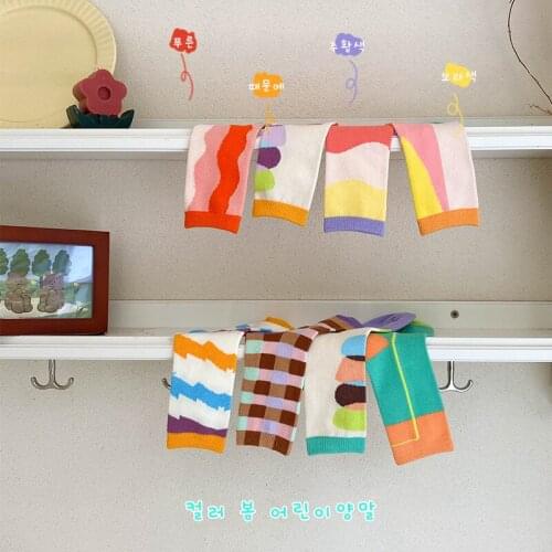 1-8 Years 4 Pairs/set Ins Style Children Summer Matching Middle Tube Cotton Socks Kids Fashion Socks Universal For Boys&girls