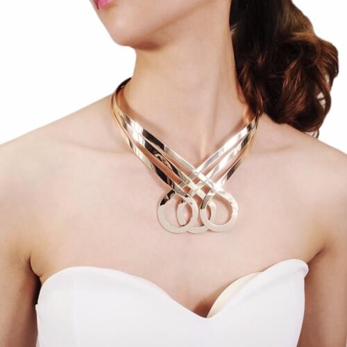 Alloy Big Torques Statement Necklaces For Women Metal Big Collar Choker Necklace Steampunk Jewelry 2019 UKEN