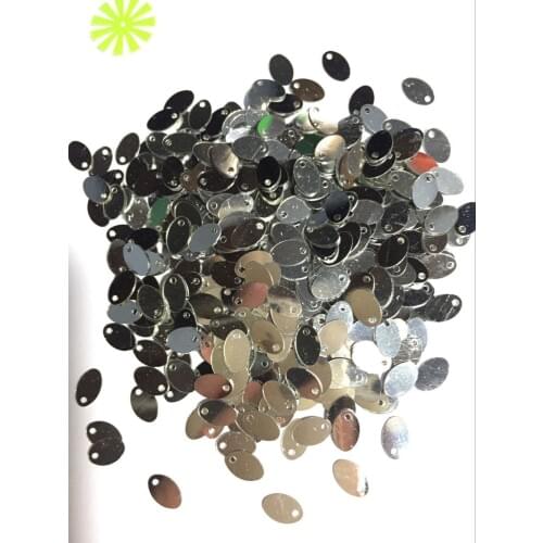 3000pcs/lot 5*8mm Oval Egg Shape Sequins PVC Flat Ellipse With Side Hole Belly Dance Garment DIY Accessories Silver