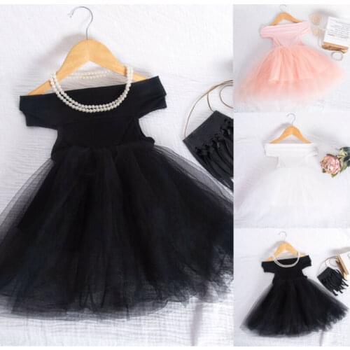 Toddler Baby Girls Dress Off Shoulder Lace Party Pageant Tutu Dress Princess Dress Sundress 1-5Y