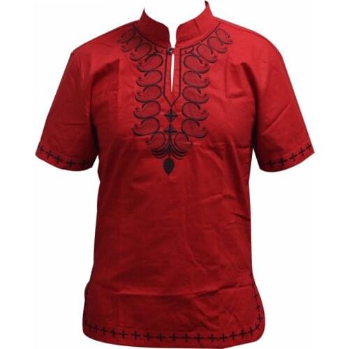 Ropa hombre Unisex Cotton Pan-African Embroidery Fashion Dashiki Shirt Traditional Nigeria Native Ankara T-shirt рубашка мужская