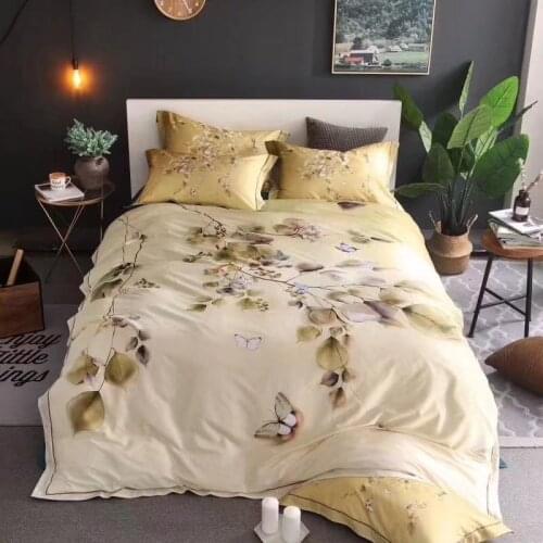 Luxury Flower100S Egyptian cotton digital printing Bedding sets Queen King flower Duvet cover Bed sheet set Pillowcases 4pcs
