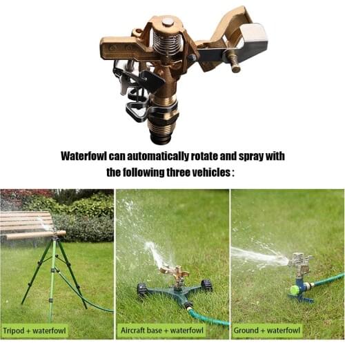 Garden Sprinkler 360 Degree Automatic Rotating Nozzle Lawn Irrigation Adjustable Rocker Sprinkler