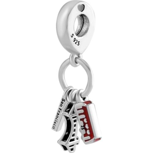 DIY Beads Charms Silver 925 Original Bracelet Sterling-Silver-Jewelry San Francisco Highlights Bead FOR jewelry Berloque Perles