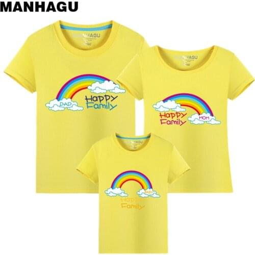 Family matching clothes 2017 Leisure new summer cotton T-shirts for boy father mother son daughter family matching outfits look