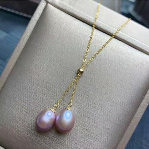 Shilovem 18k yellow gold Natural pearls pendants fine Jewelry women trendy no send party new gift plant mymz8-9zz