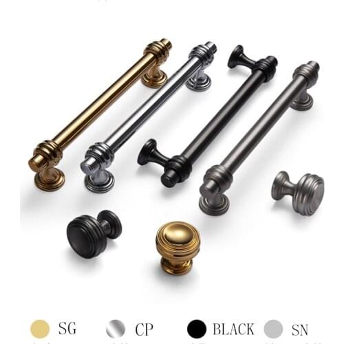 Modern Zinc Alloy Satin Nickel Cabinet Handles Kitchen Handles and Knobs Drawer Handles for Furniture