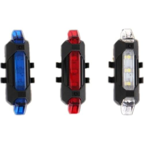Portable USB Rechargeable Bike Bicycle Tail Rear Safety Warning Light Taillight Lamp Bright Bicycle Light Chargeable Led