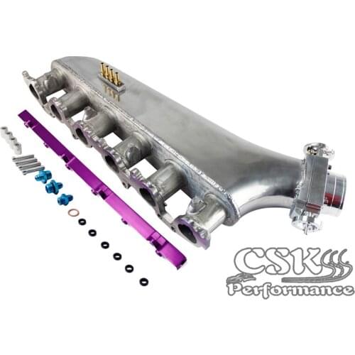 Upgrade Intake Manifold +Fuel Rail + Throttle Body Fits For Toyota Land Crusier 4.5L Machined Blue /Silver