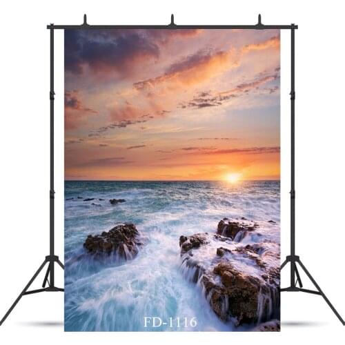 Sunset Sea Beach Photography Backdrop for Photo Shoot Props Vinyl Cloth Photo Background Children kids Baby Shower Photocall