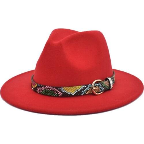 Leopard chain felt hat fedora hat drop Cowboy Hat For Women And Men Double-sided Color Cap Wool Bowler Hat Wholesale 2020