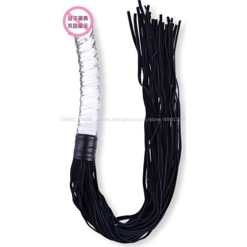 Female Masturbation Glass Dildo with Whip for Couple Sex Play