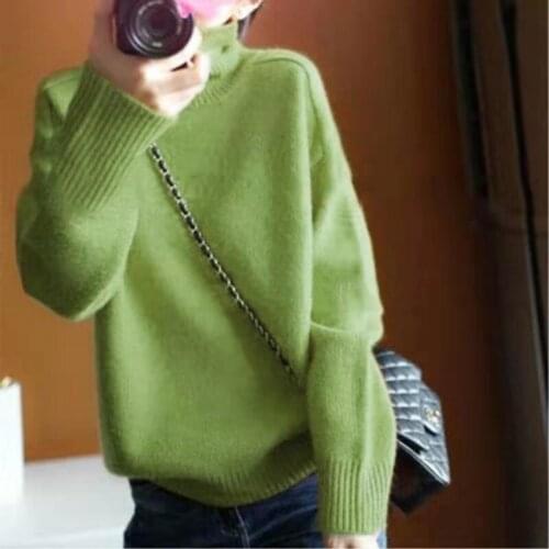 Womens sweater early spring 2021 new long sleeve loose knit jacket autumn and winter wear base coat thin