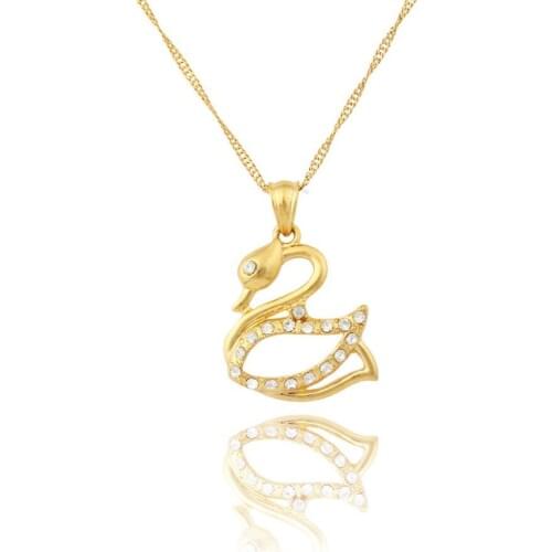 Fashion Korean upscale female Swan opal long necklace crystal sweater chain necklace wholesale