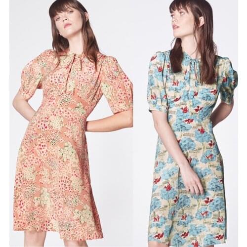 Women Dress 2021 Summer New Style Pearl Embellished Waist Dress, Temperament Silk Skirt