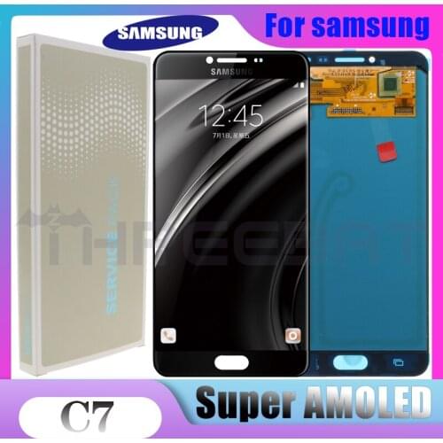 Original 5.7" AMOLED LCD For SAMSUNG Galaxy C7 LCD Display C7000 Touch Screen Digitizer Replacement For Samsung C7 LCD Display