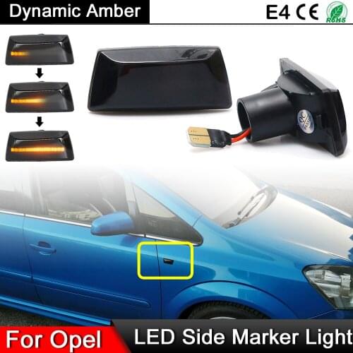 1 Pair For Opel Astra Zafira Corsa Insignia Meriva Adam Clear/Smoke LED Side Marker Lamp Dynamic Amber Turn Signal Blinker Light