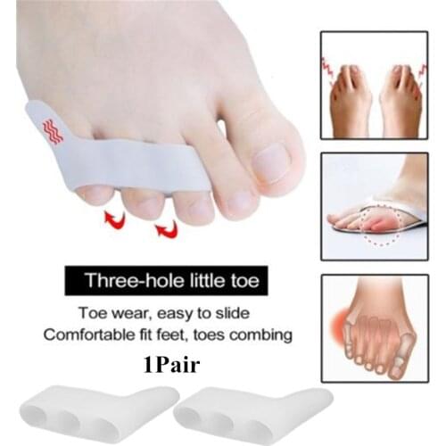 2Pcs Home Health Professional Walking Soft Durable Comfortable 3 Holes Toe Align Corrector Protector Foot Care Tool