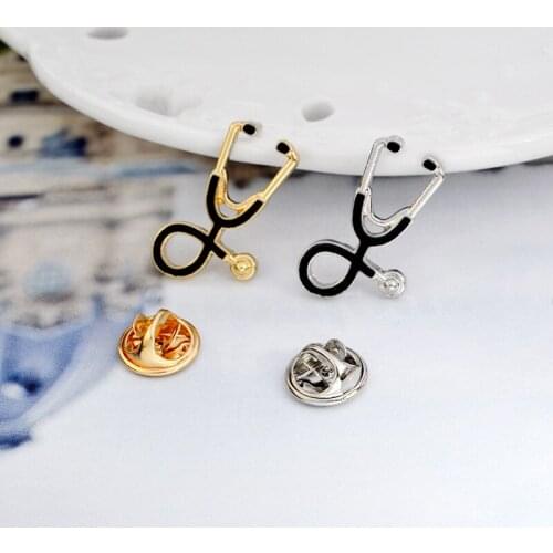 MINGQI Fashion 2/set Cartoon Brooch Set nurse Doctor Stethoscope Earphone Enamel alloy bag shirt Badge button pin women Jewelry