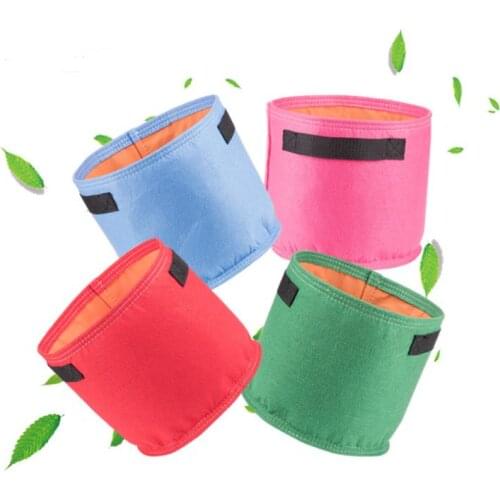 2pcs Beautiful Color Root Control Bag Enviromental Friendly Planting Green Bag Non-woven Fabric Pots with Handles Grow Bag