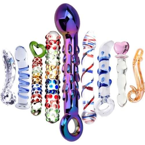 Anal Butt Plug Adult Products Female Masturbator Large Penis Realistic Dildo G-spot Sex toys Crystal Glass Dildos for Woman