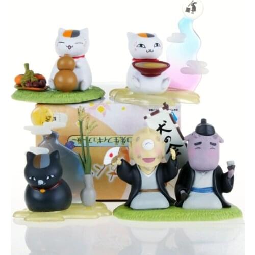 Anime 4pcs/set Natsume Yuujinchou Nyanko-Sensei Cat Model PVC Action Figure Book Friends Animal Car Decoration Doll Brinquedos
