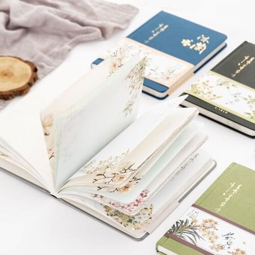 Color Page Illustration Notebook Chinese Style A5 Hardcover Antiquite Notepad Diary Planner Beautiful Journal Notebook Gift