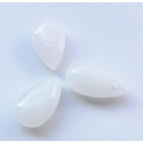 20 Pieces/lot 8x14mm Opal White Czech Glass Beads Teardrop-shaped Lampwork Beads For Jewelry Making Handmade DIY Accessories