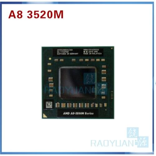 AMD Laptop CPU A8 3500M Series A8 3520M A8-3520m AM3520DDX43GX A8-Series Socket FS1 CPU 4M Cache/1.6GHz/Quad-Core