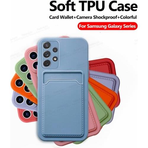 Soft TPU Case For Samsung Galaxy A52 A32 A72 5G 4G Card Wallet Cover Sumsung A 52 72 32 Camera Shockproof Protection Phone Coque