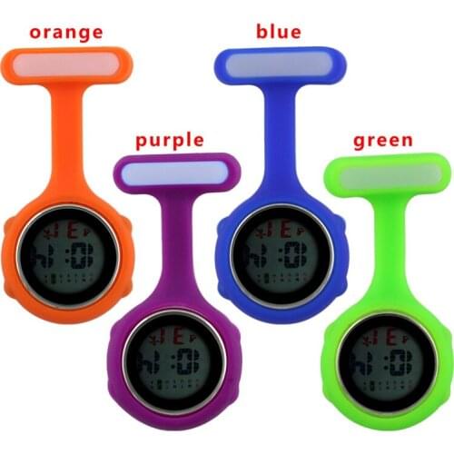 Digital Silicone Nurse Stop Pocket Watch fob Timepiece Brooch Lapel Brand Date Week Clock Electronic Camping Watch gift