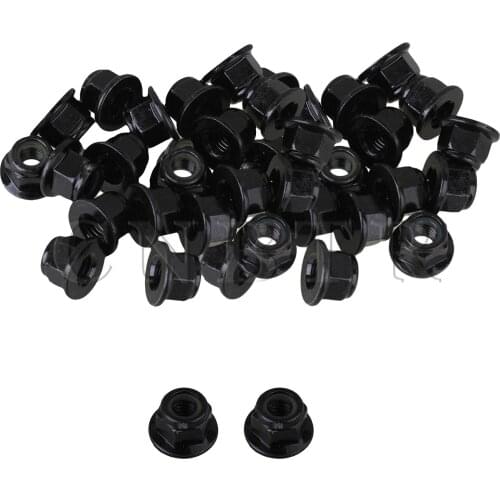 CNBTR 40Pieces M6 Zinc Plated Carbon Steel Flange Nylon Insert Locking Nuts