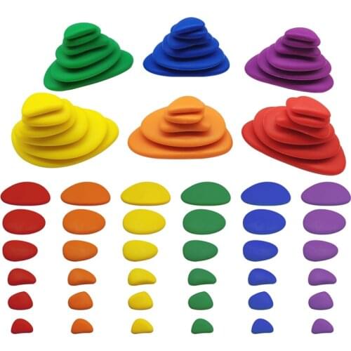 Kids Montessori Sorting Color Stacking Stones Toys Rainbow Pebbles Baby Learning Counting Sensory Educational Toys for Children