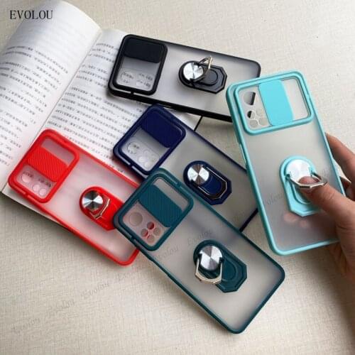 For Xiaomi Mi 10T Pro Lite Slide Camera Lens Protection Phone Case For Xiaomi 10T Lite Pro Magnetic Ring Stand Holder Back Cover