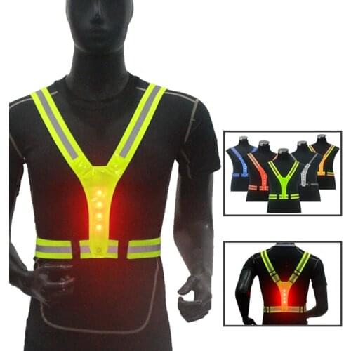 Breathable Night Work Visibility Neon Vest Reflective Belt Safety Vest Fit Running Sports Fitness Glow Jacket Luminous Vest Belt
