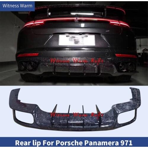 Forged carbon fiber Rear lip Back Bumper Diffuser Spoiler For Porsche Panamera 971 Car body kit 17-19
