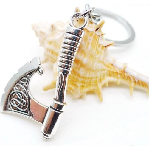 Creative Alloy Keychain Cute Large Axe Ancient Silver Jewelry Pendant Car Gift Pendant Keychain