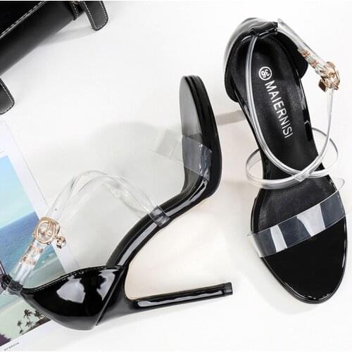 Summer sandals 2021 high heels woman ladies clear high heels sexy women plus size fashion pvc transparent