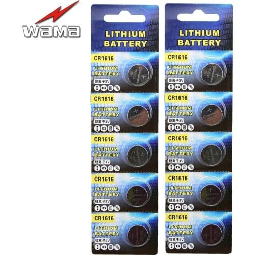 10x Wama CR1616 Lithium Coin Batteries 3V For Keyless Entry Remote Control DL1616 ECR1616 5021LC L11 L28 Button Cell Battery