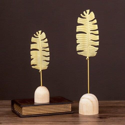 Metal Leaf Ornaments Simple Innovative Room Ornaments Office Study Bookcase Living Room Entrance Craft Decorations TS1