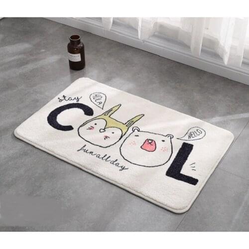 Fashion Hot Sale New Flocking Home Door Mat Household Bathroom Comfortable Bath Pad Cartoon