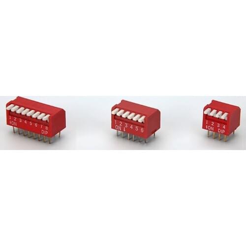 5PCS Slide Type Switch Module 2 4 6 8 PIN Position Way DIP Pitch Toggle Switch red Snap Switch Dial Switch