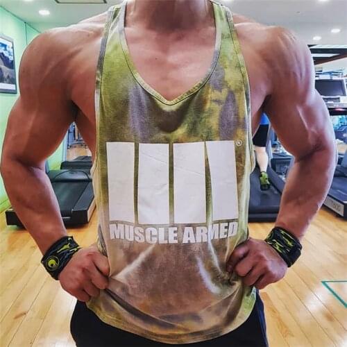 Men Bodybuilding Tank Top Camouflage sleeveless Shirt Boy Summer Fashion vest Gyms Fitness Workout Singlet Sling Vest