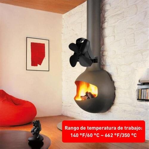 4 Blades Wall Hanging Heat Powered Stove Fan Log Wood Burner Eco Kindly Quiet Home Fireplace Fan Heat Distribution Fuel Saving